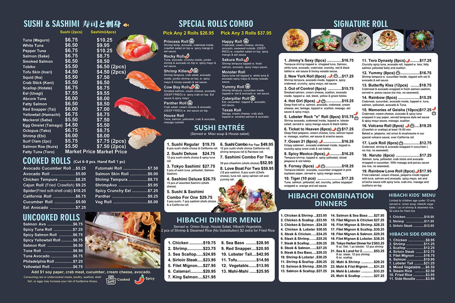 Main Menu P2 - Tokyo Harbor, Sushi & Japanese Steakhouse - Forney TX